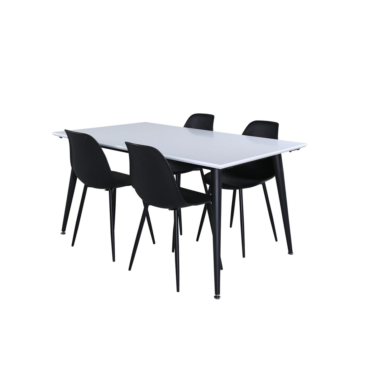 Jimmy, Polar Rektangulär matgrupp Svart, Svart, vit, 150 x 90