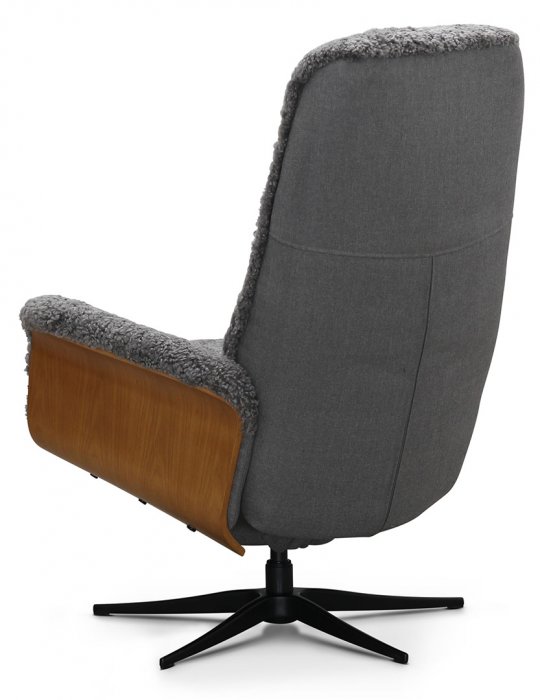 Fårö Snurrfåtölj ink Pall Fårskinn Grafit