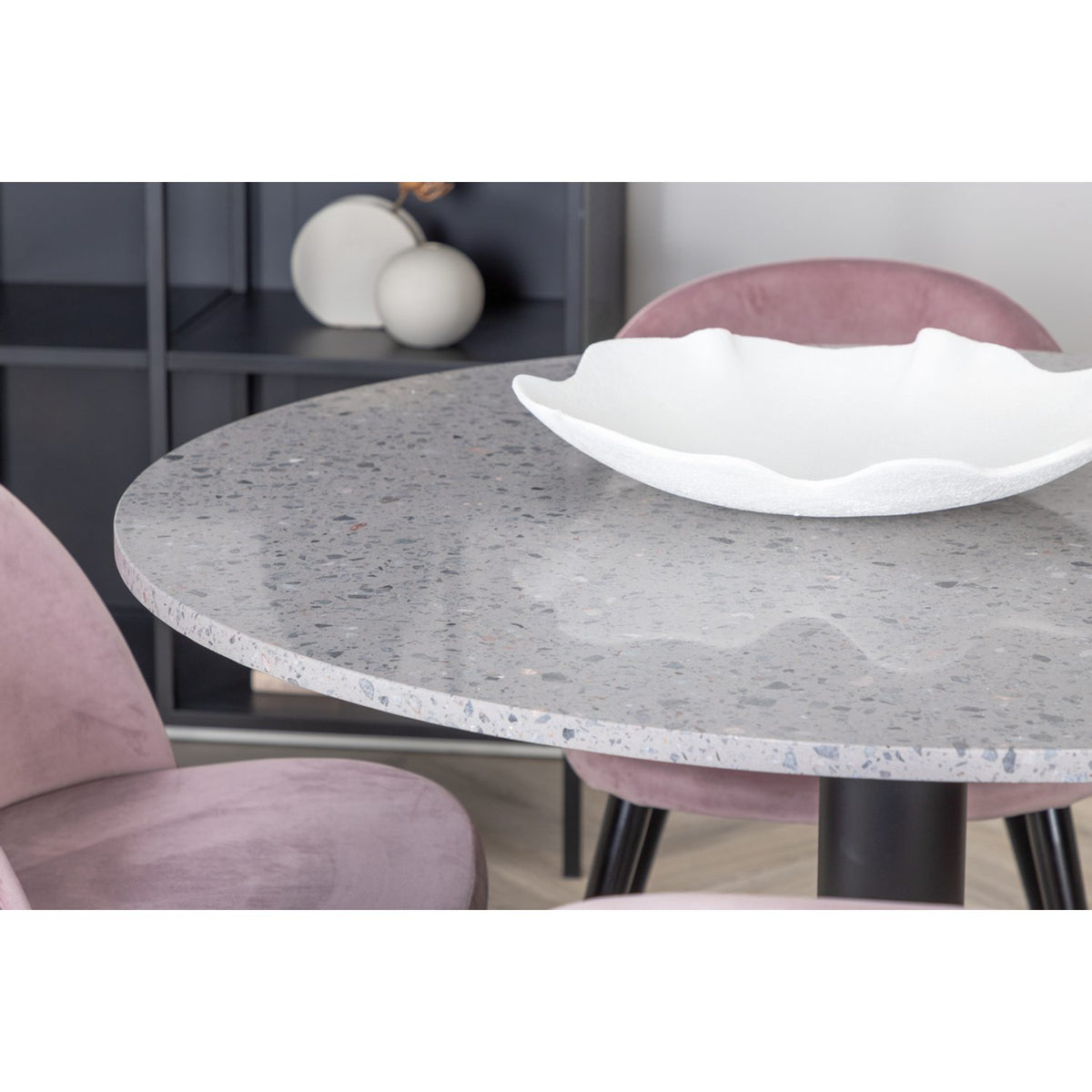Razzia, Velvet Rund matgrupp Svart,Dammig rosa, Svart,Grå, ⌀106
