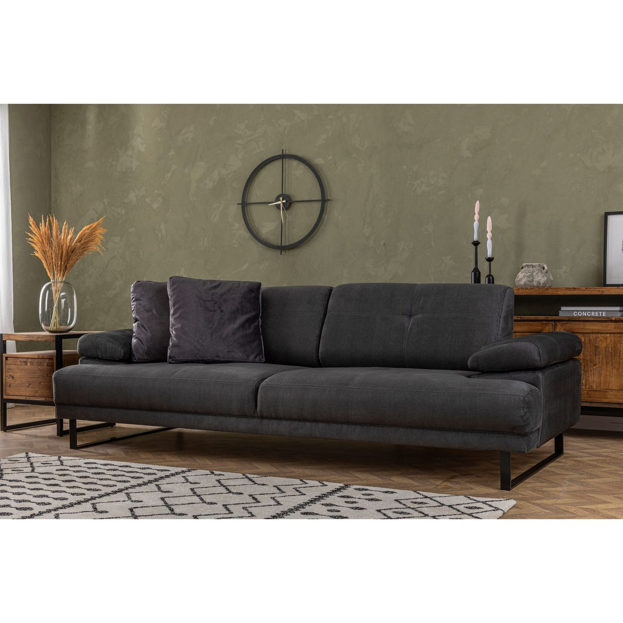 Quito (239 x 99 x 83 cm) 3-sits bäddsoffa Antracit