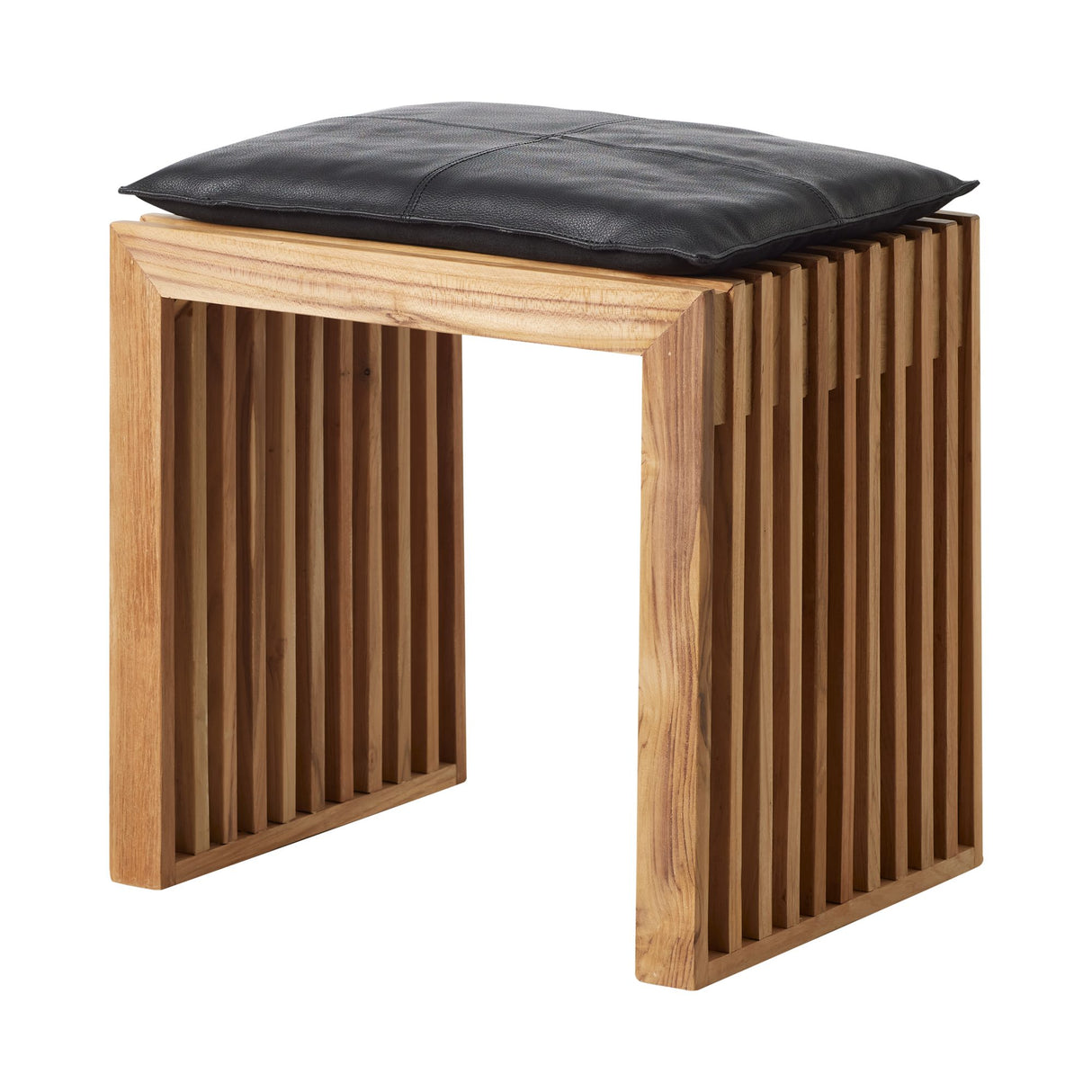 Rib Set Pall Teak, Svart Sittdyna