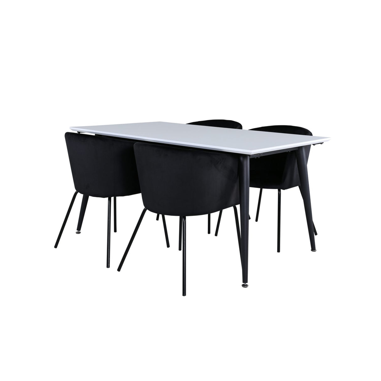 Jimmy, Berit Rektangulär matgrupp Svart, Svart,Vitt, 150 x 90