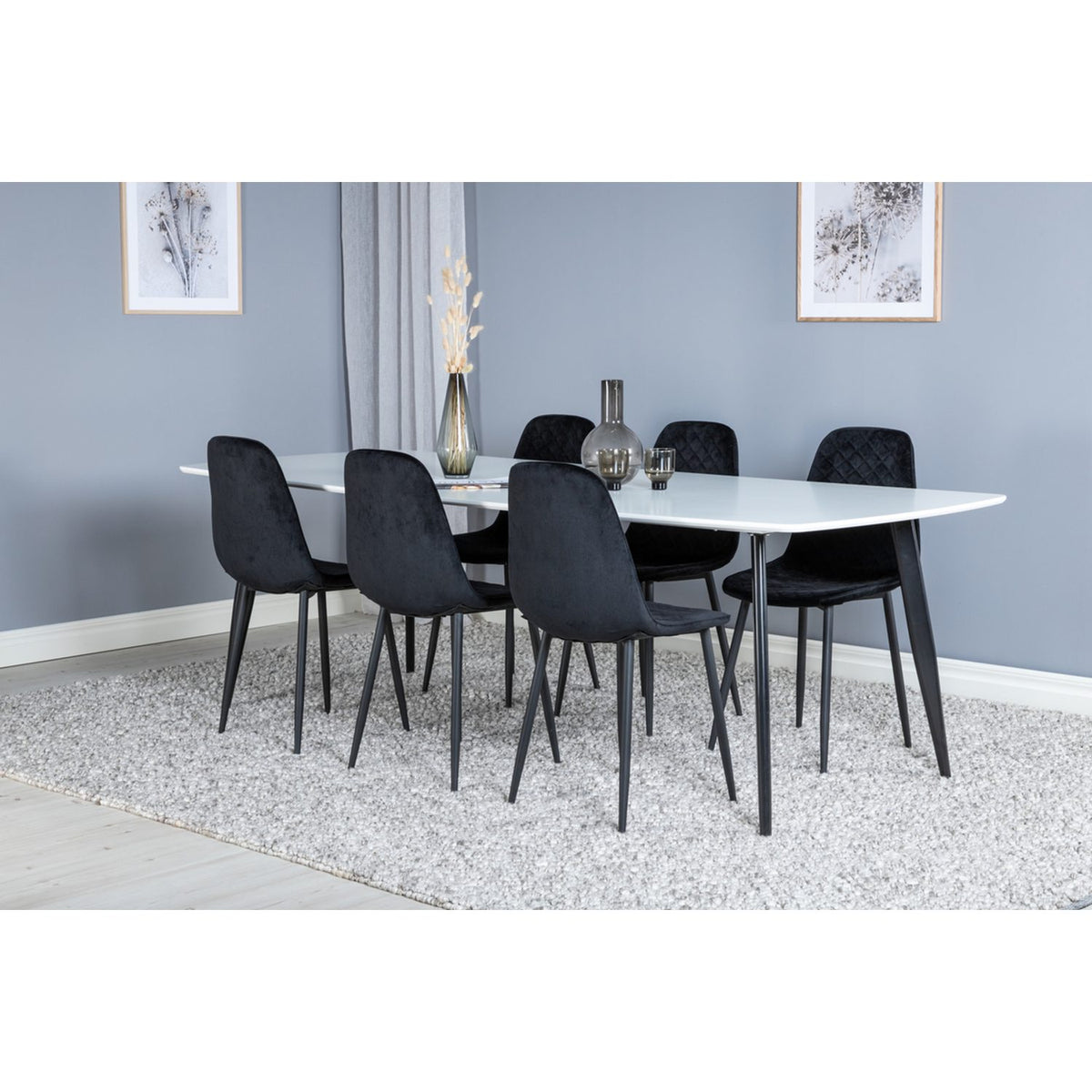 Polar Matstol Svart, Polyester sammet, 53 x 88 x 46