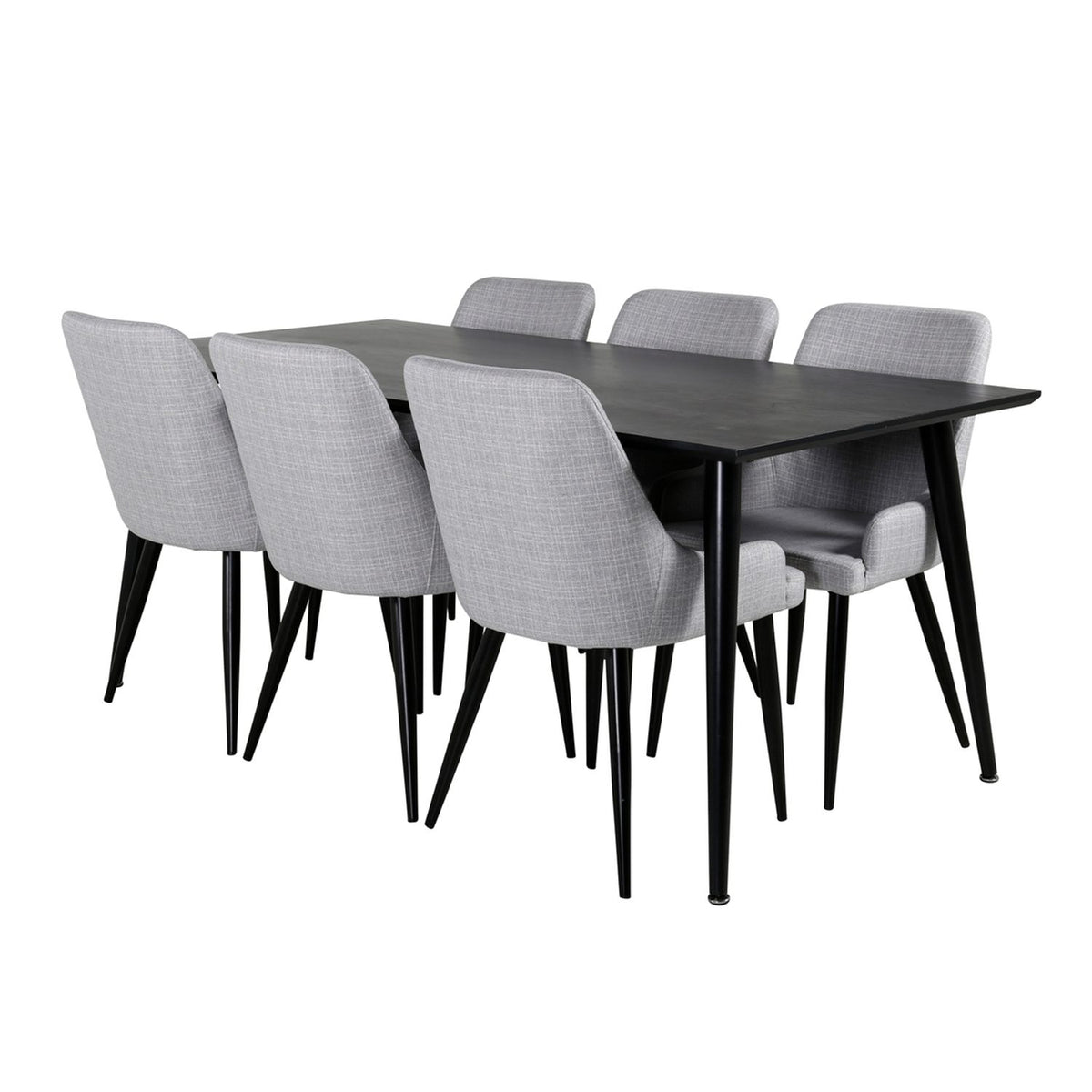 Dipp, Plaza Rektangulär matgrupp Grå, Svart, Svart
