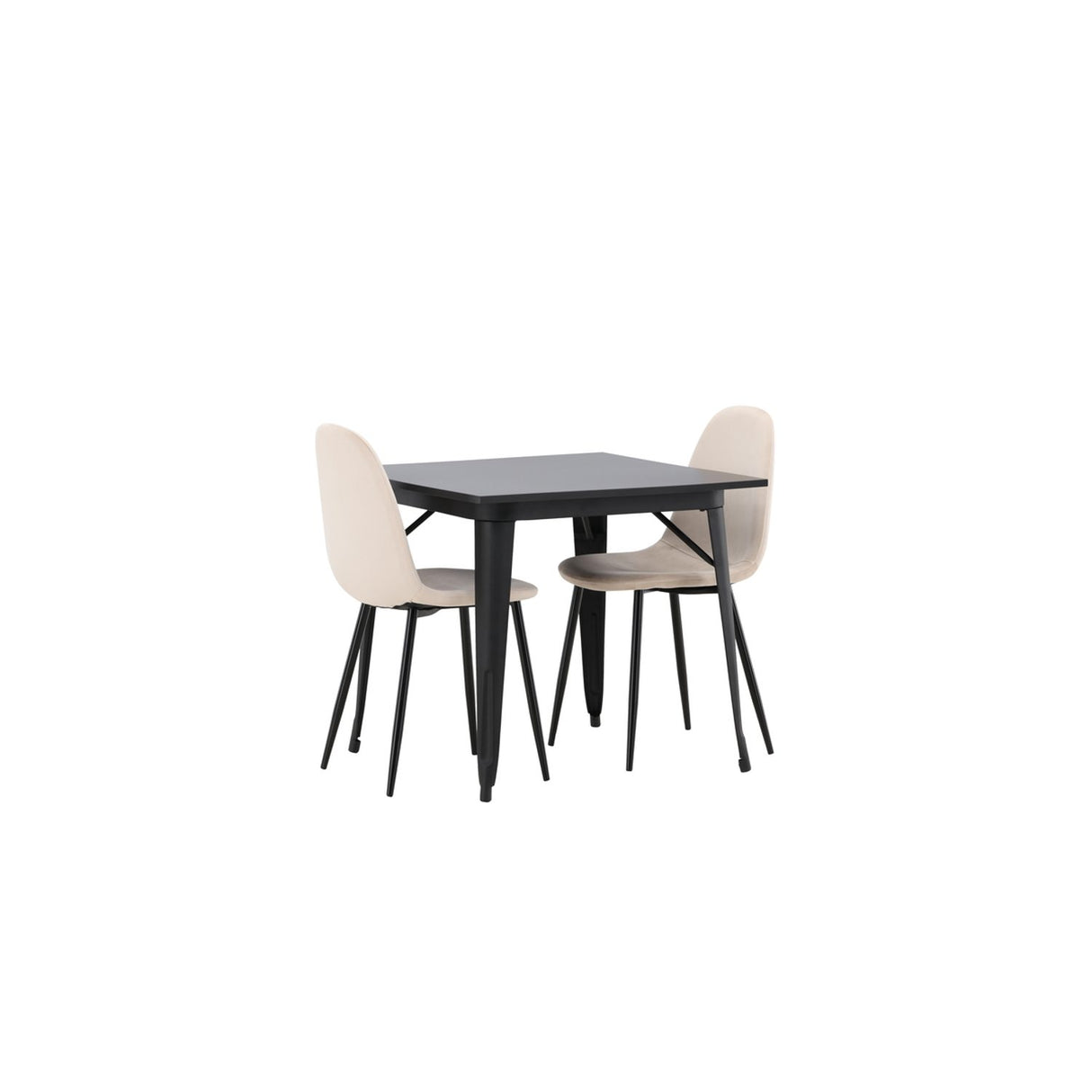 Tempe, Polar Rektangulär matgrupp Beige, Svart, Svart, 80 x 80
