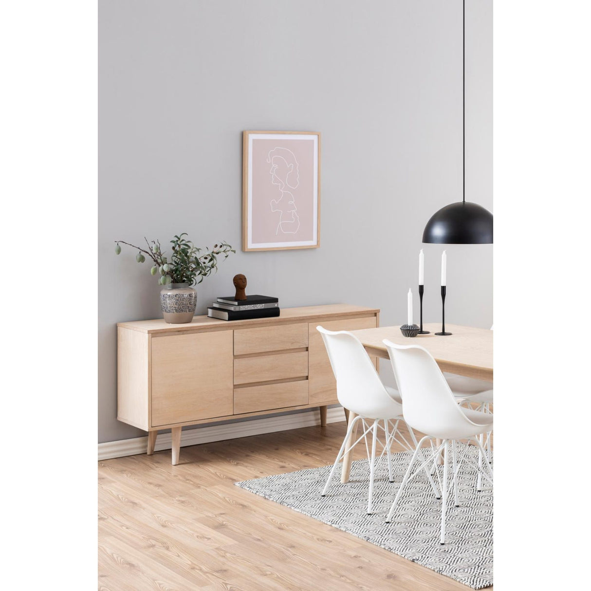 Lillesand Matbord 150x80 cm Vitpigmenterad Ek