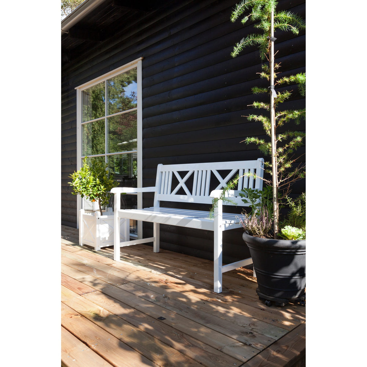 Rosenborg Trädgårdsbänk 2 personer 120x59 cm Vit