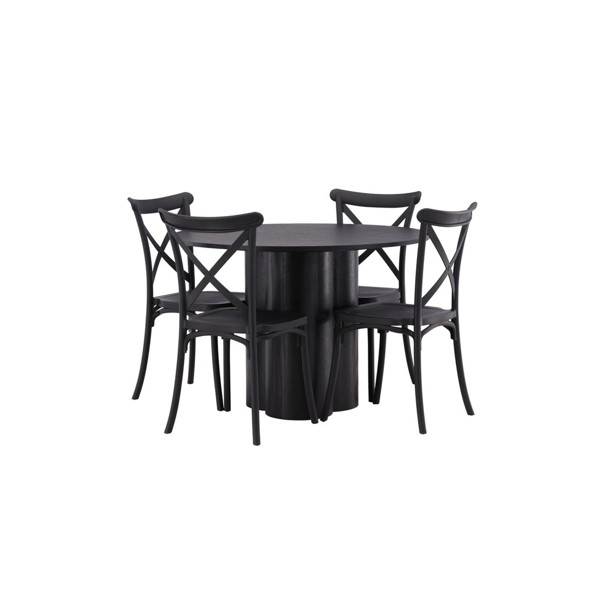 Olivia, Crosett Rund matgrupp Svart, Svart, 4st
