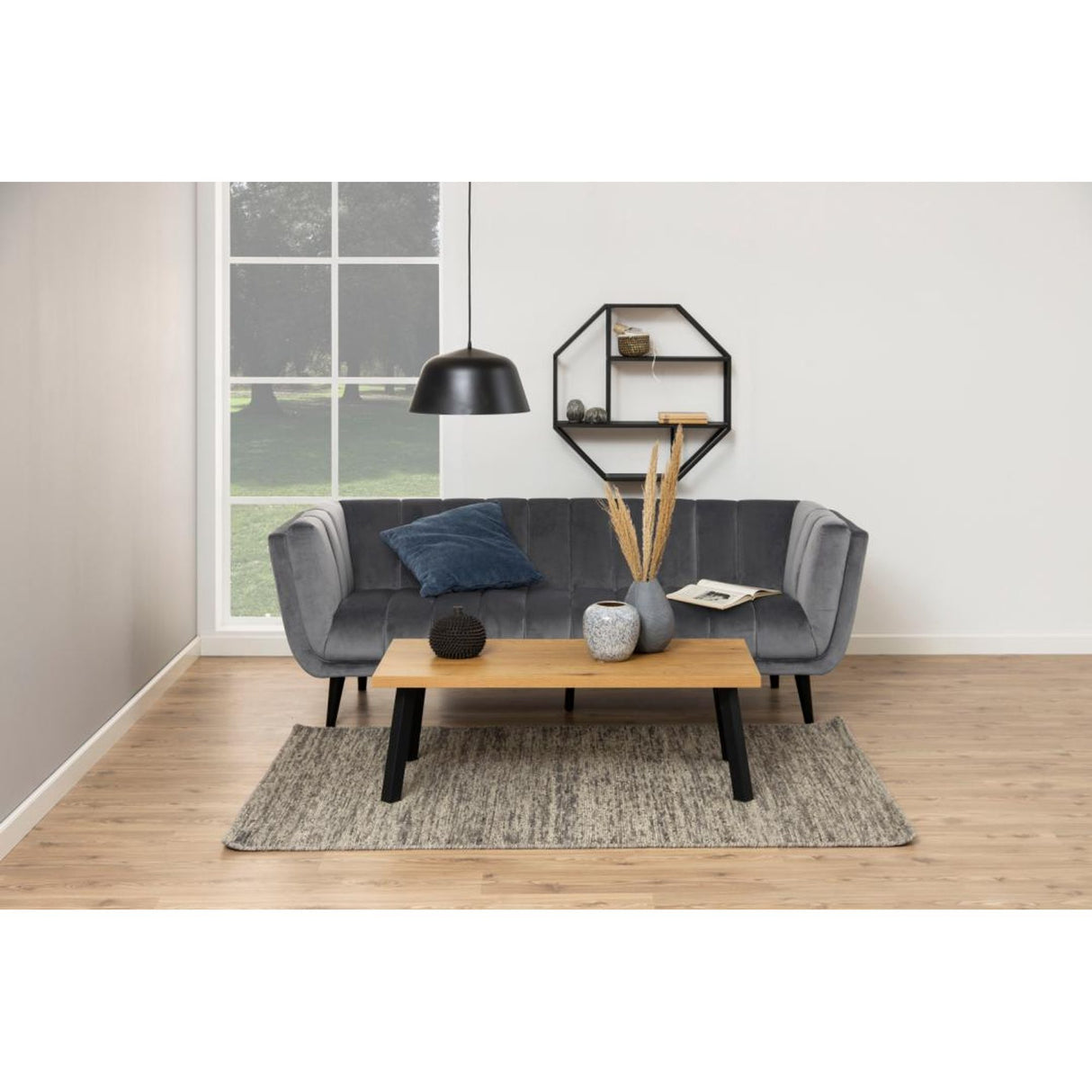 Notting Hill Vägghylla 77x77x20 cm Svart Ask