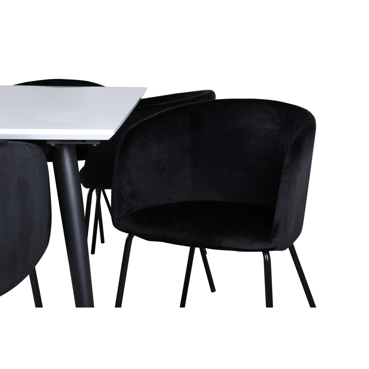 Jimmy, Berit Rektangulär matgrupp Svart, Svart,Vitt, 195 x 90