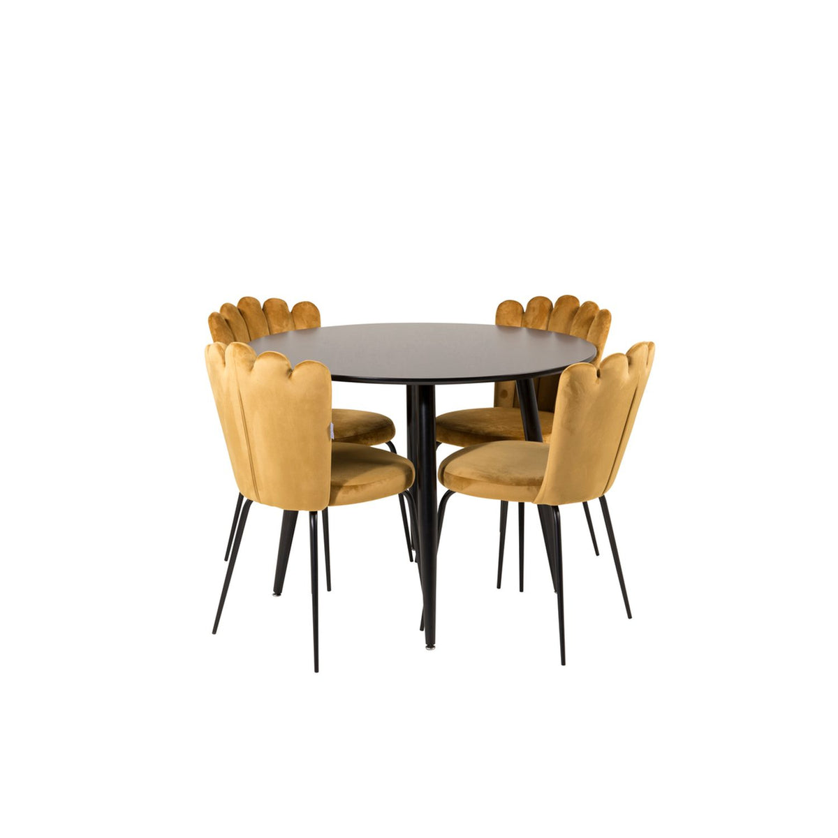 Plaza, Limhamn Rund matgrupp Svart, Gul, Svart, ⌀100