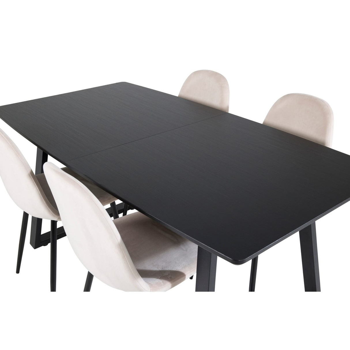 Inca, Polar Rektangulär matgrupp Beige,svart, Svart, 160 x 85