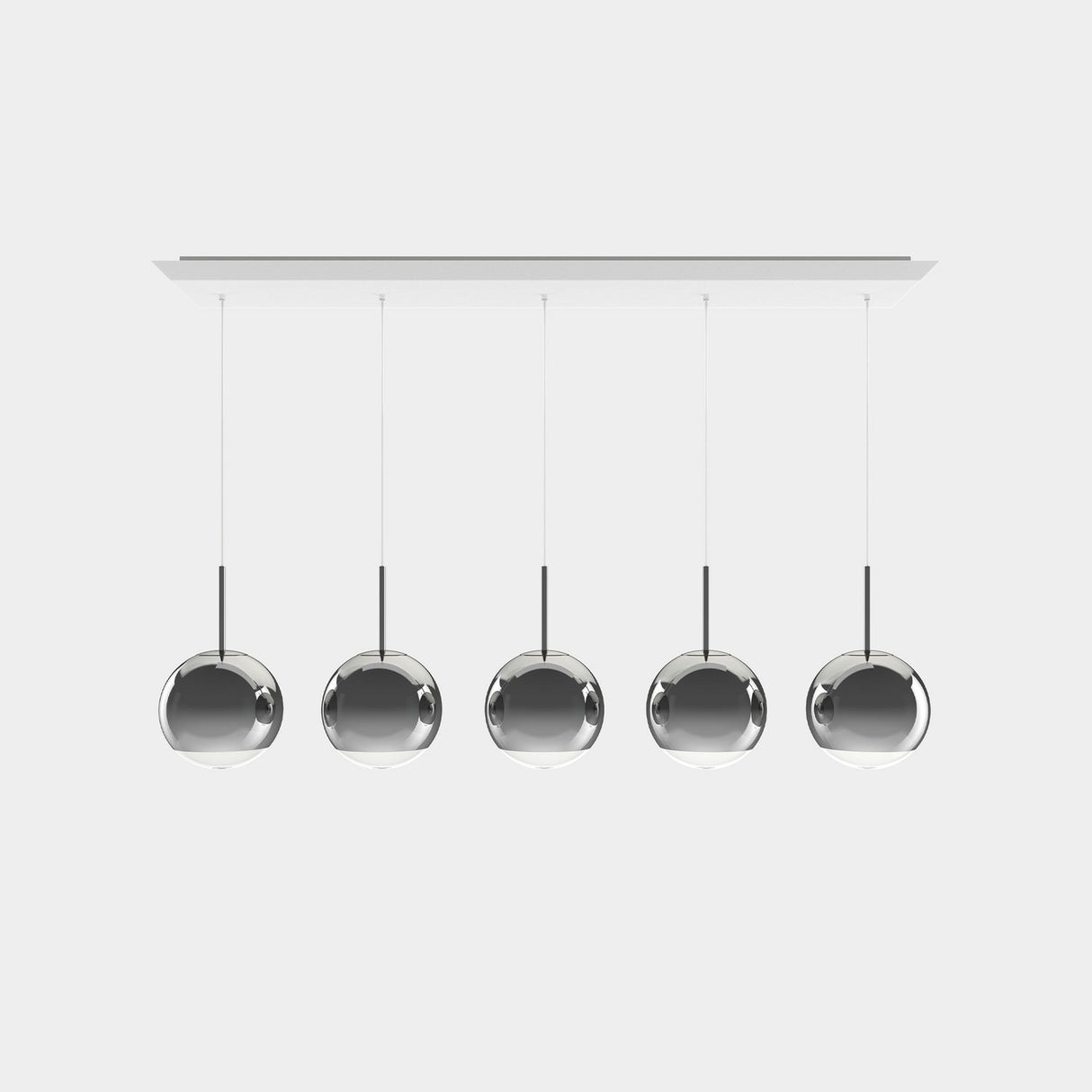 Mirror Ball Linear Pendelsystem LED Silver