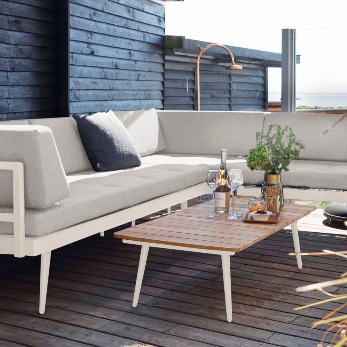 Rio 4 personer Loungesoffa Sand dynor/Sandy Grey Aluminium