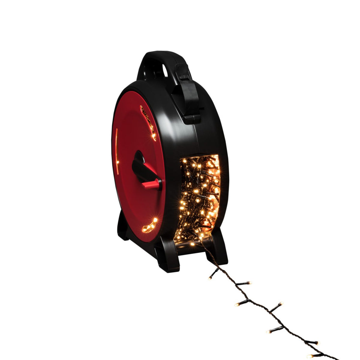 med Sladdvinda LED Svart Soft-cable Ljusslinga Ute 55.93m, Varmvit