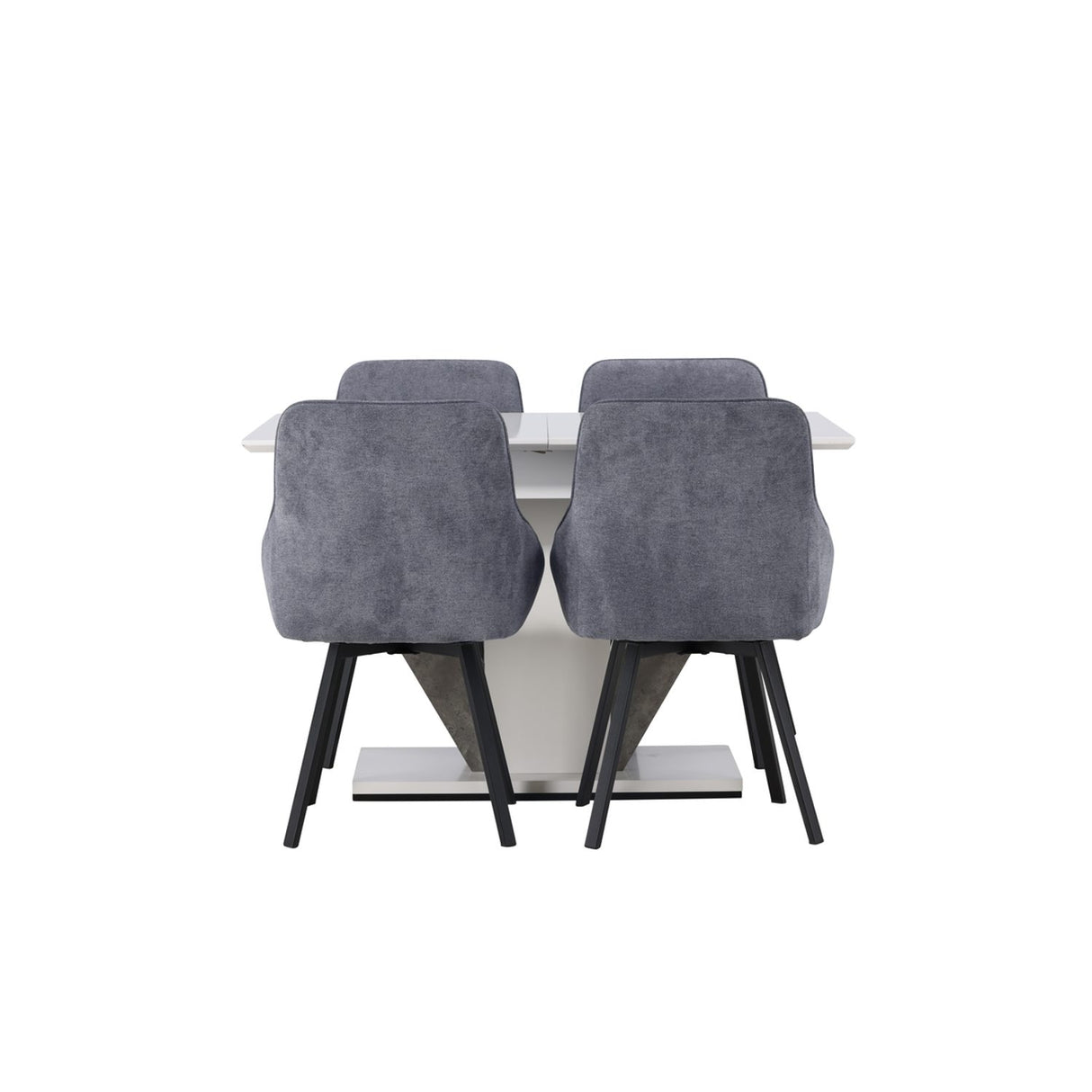 Disa, Rosie Rektangulär matgrupp Svart,Grå, Grå,Vit, 120 x 80