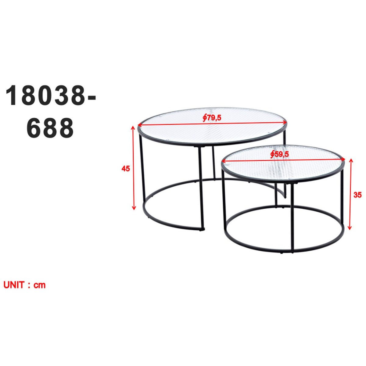 Twin Soffbord Svart, ⌀79.5