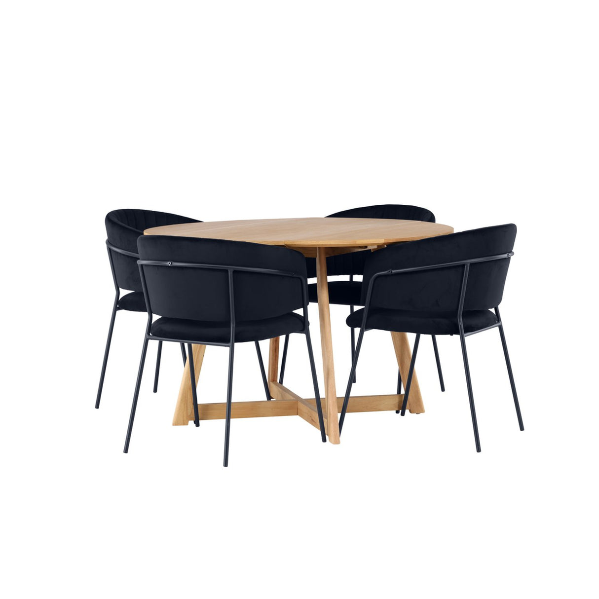 Yakidon, Selma Rund matgrupp Svart, Brun, ⌀120