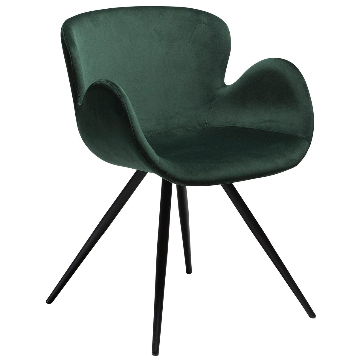 Gaia Stol Emerald Green Velvet, Black