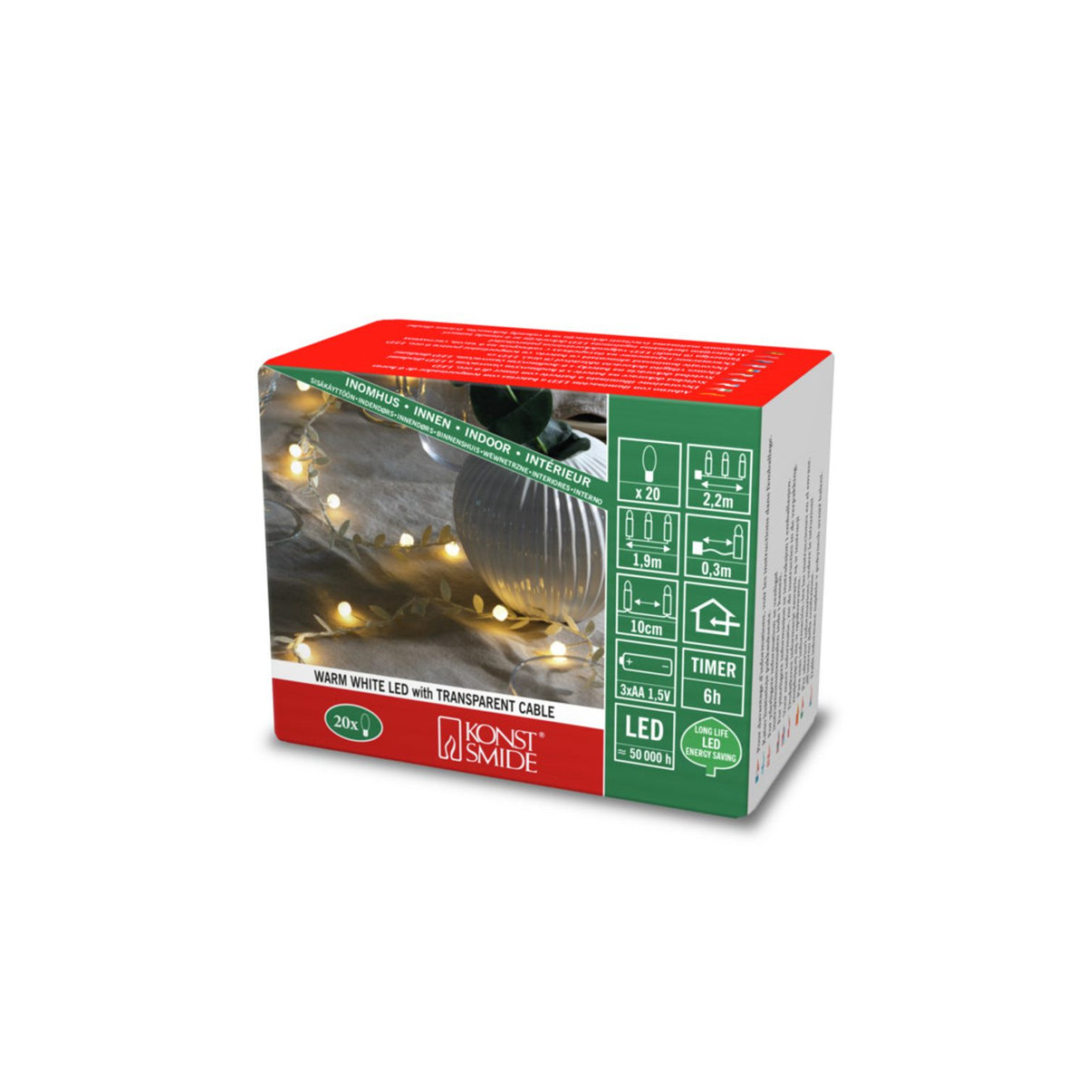 Guldlöv 20 LED Ljusslinga Inomhus