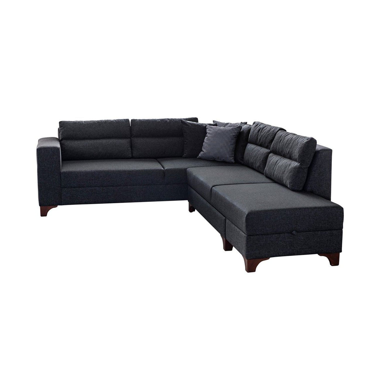 Porto (230 x 90 x 150 cm) Hörnsoffa-bäddsoffa Antracit, Vänster