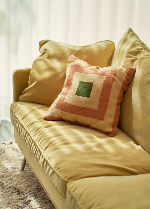 Julia 3-sits Soffa Small Cushions Classic Velvet Dark Blue