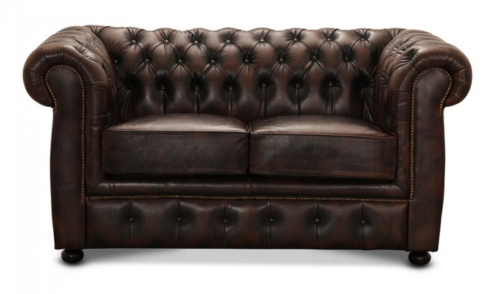 Liverpool Chesterfield soffa 2-sits Brun