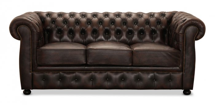 Liverpool Chesterfield soffa 3-sits Brun