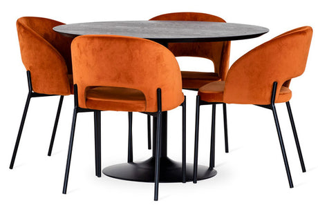 Miles Matbord Runt 110 cm Svart Ask / Svart