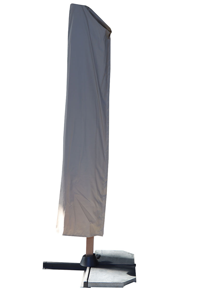 Caserta Frihängande Parasoll Beige/Wood 3x3m LED