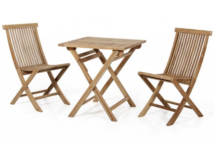 Turin Caféset - Bord 70x70 cm ink 2st Fällstolar