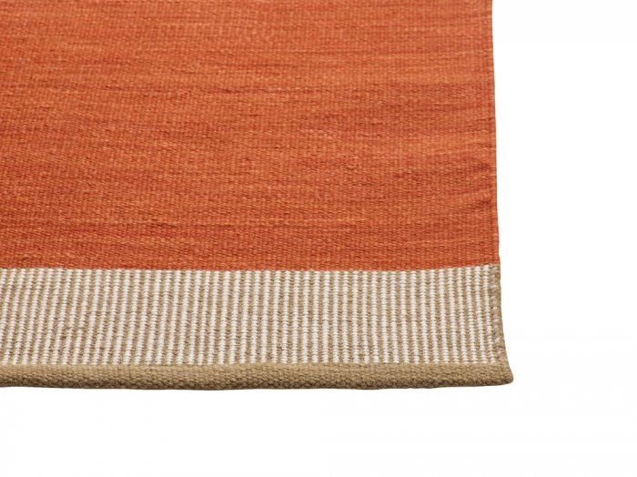 Una Spårbar Ullmatta Rust/Beige/Off White