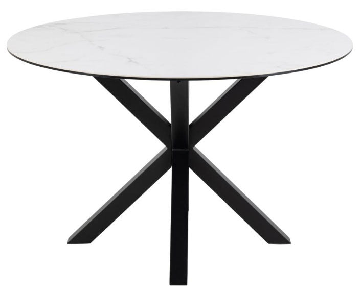 Verdun Matbord Rund 119 cm Rund Vit Keramik