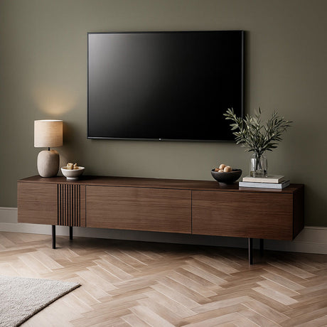 TV-Bänkar i Rökfärgad ek och Valnöt