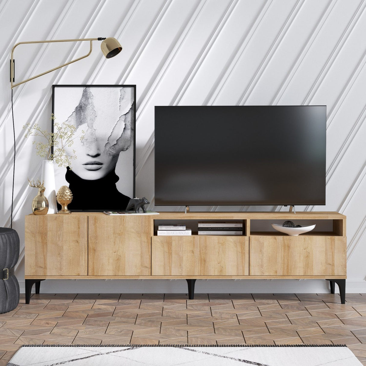 Funchal (180 x 52 x 35 cm) Ek TV-bänk