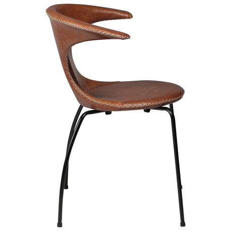 Flair Stol Light Brown Leather, Black