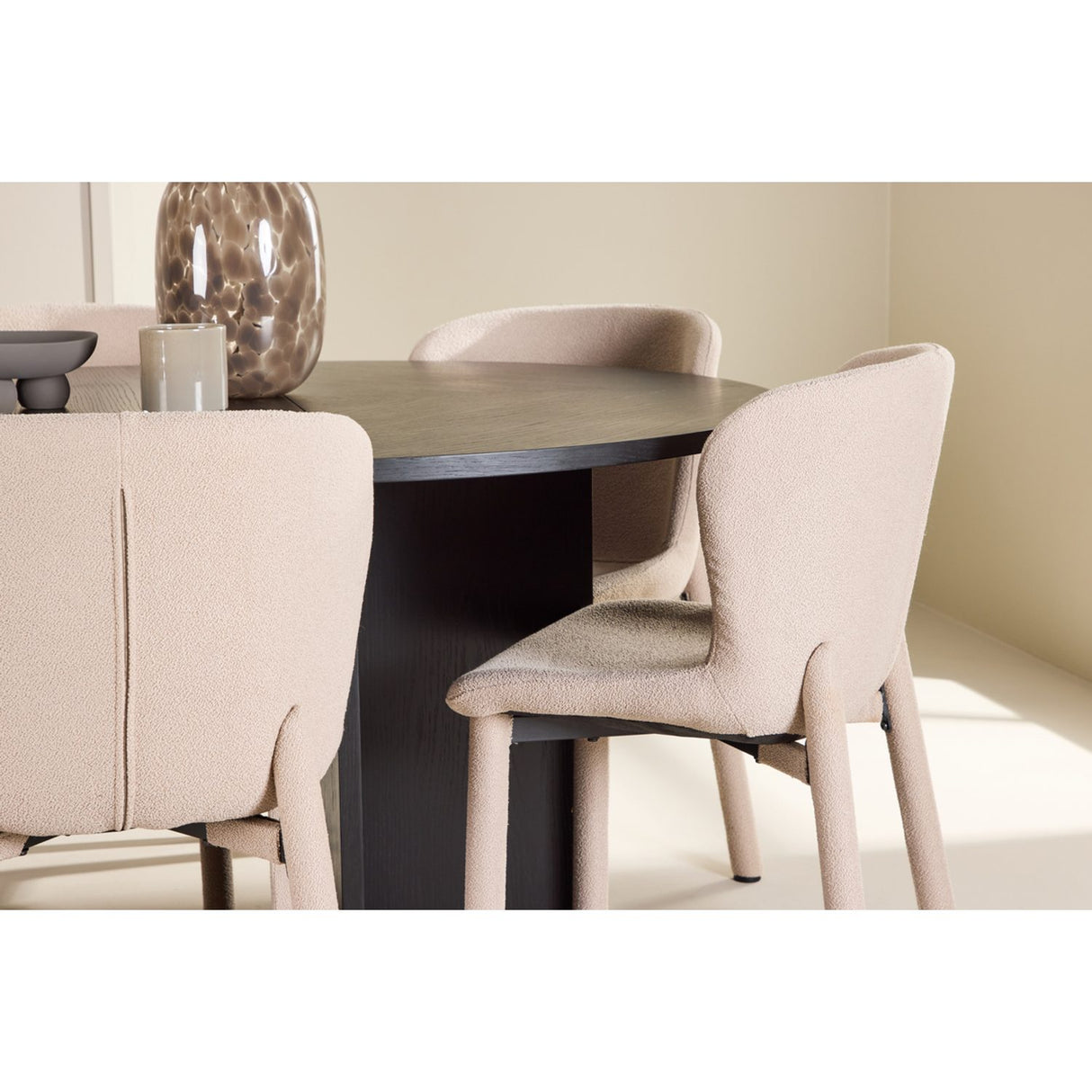 Strada, Astoria Oval matgrupp Beige, Svart, 6st