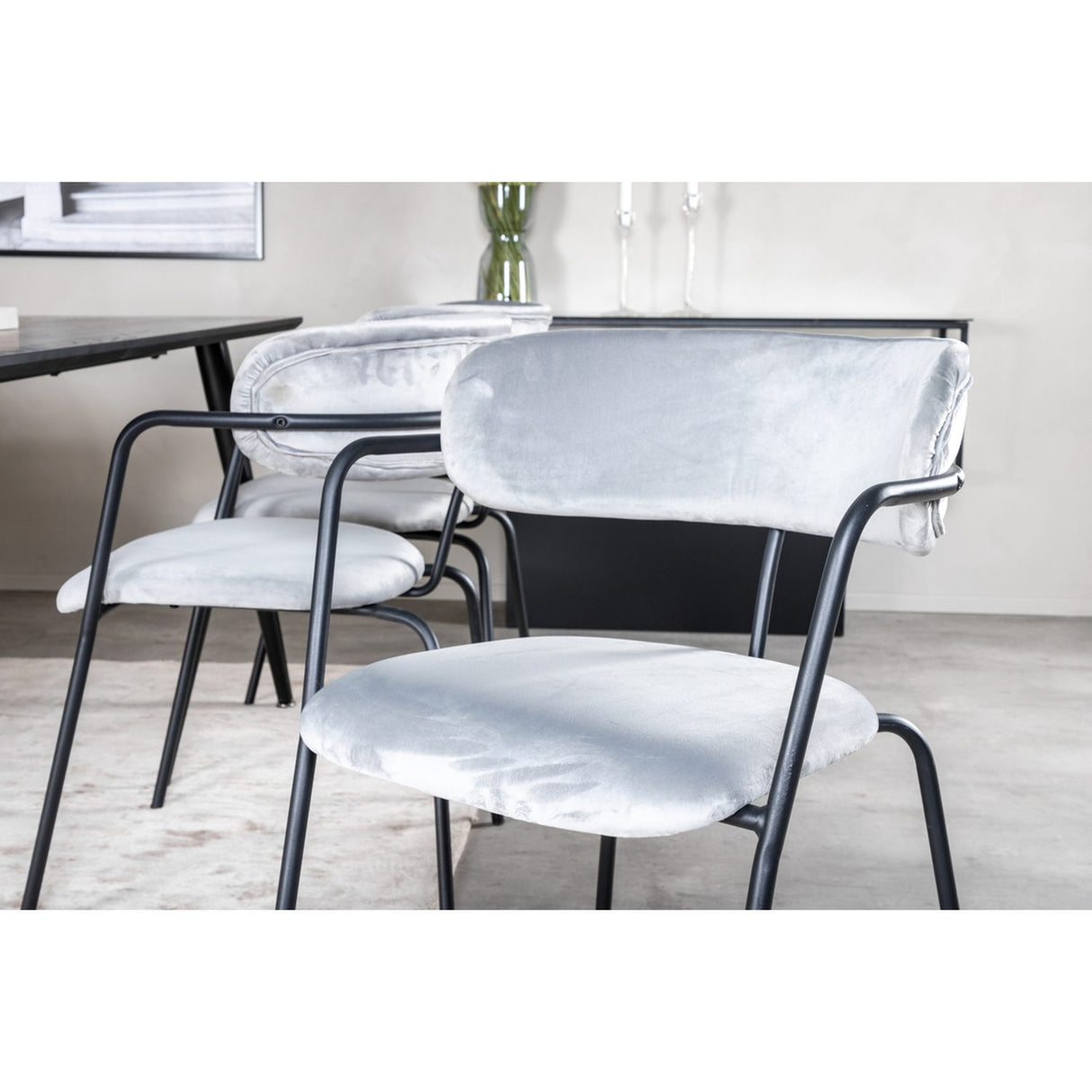 Dipp, Arrow Rektangulär matgrupp Svart,Grå, Svart, 180 x 90