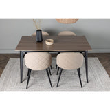 Tempe, Velvet Rektangulär matgrupp Beige, Svart, Valnöt, 140 x 80