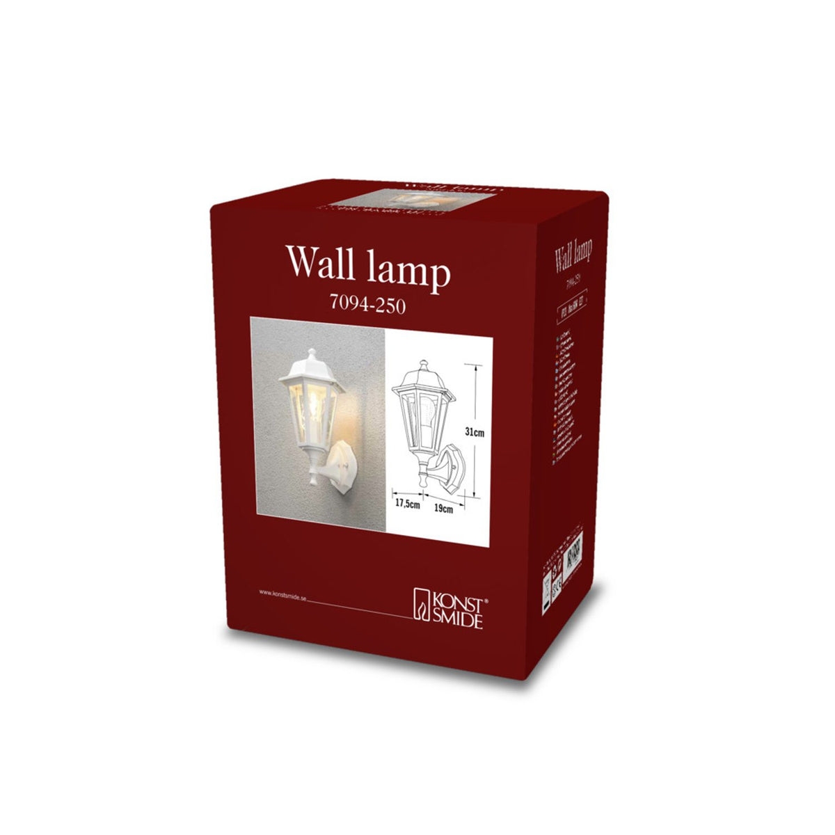 Budget Upp E27 Vägglampa Ute Vit, 17.5 cm