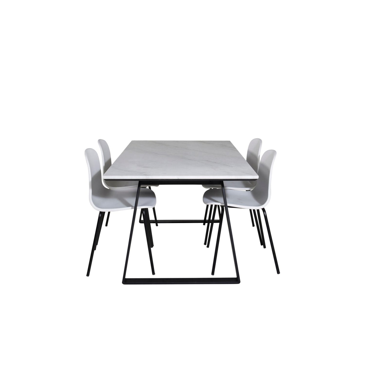 Estelle, Arctic Rektangulär matgrupp Svart, vit, Svart, vit, 140 x 90