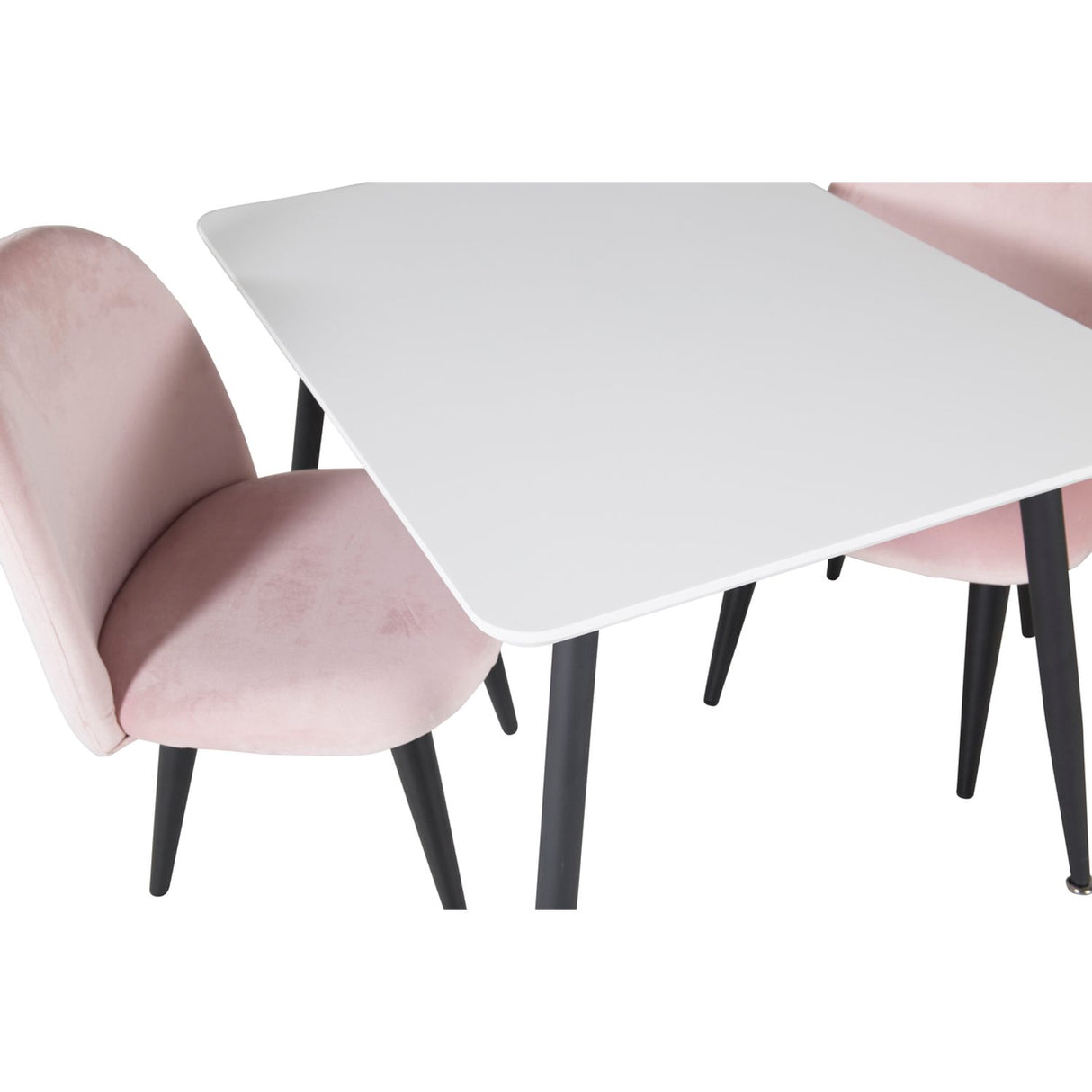 Polar, Velvet Rektangulär matgrupp Svart,Rosa, Svart,Vit, 50 x 80 x 60