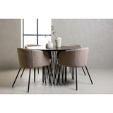 Stone, Berit Rund matgrupp Beige, Svart, Svart, Mocka, ⌀120