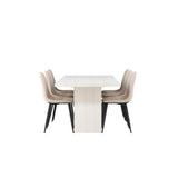 Olga, Polar Rektangulär matgrupp Beige,Svart, Vit, 200 x 90