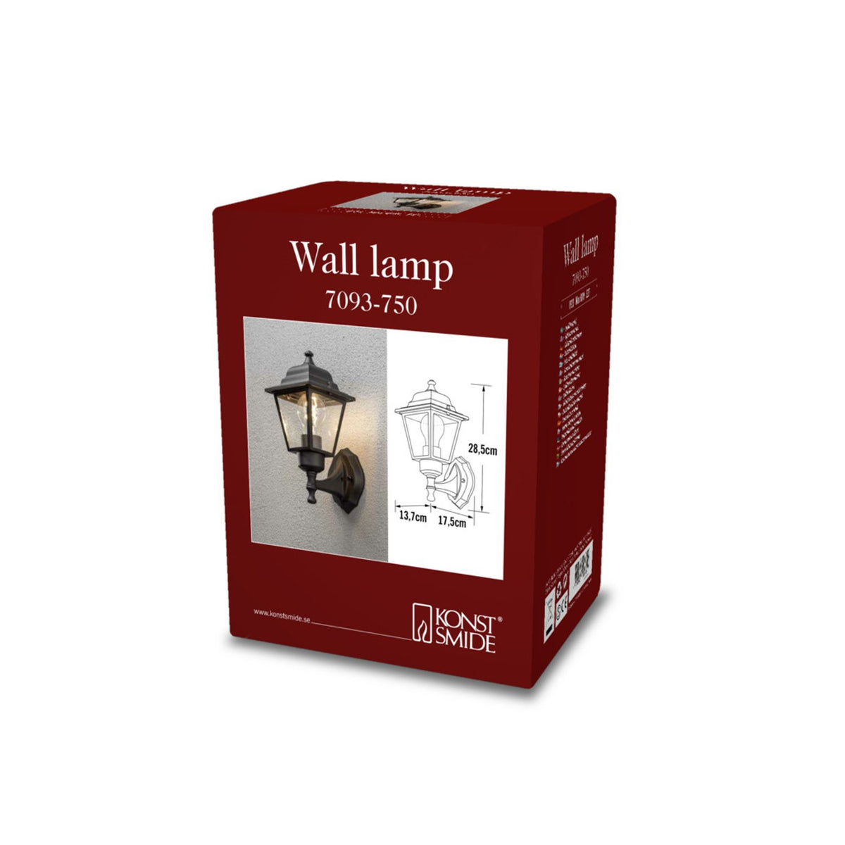 Budget Upp E27 Vägglampa Ute Svart, 13.7 cm