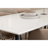 Jimmy, Berit Rektangulär matgrupp Beige, Svart, Svart,Vitt, 195 x 90