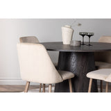 Lanzo, Night Rund matgrupp Valnöt, Beige, Mocka, ⌀120