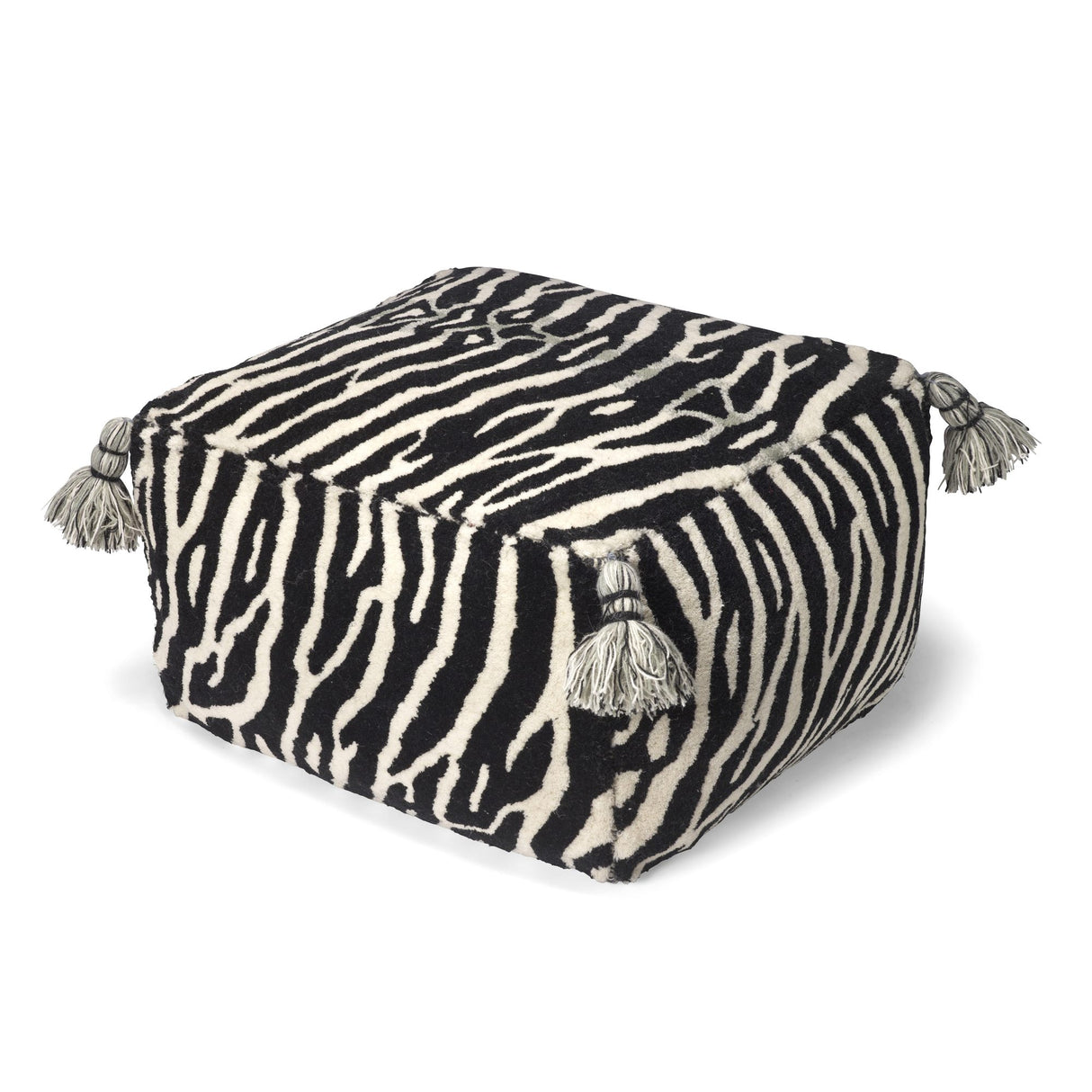 Zebra 55x55 cm Svart/Vit Puff