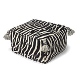 Zebra 55x55 cm Svart/Vit Puff