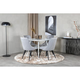 Plaza, Velvet Deluxe Rund matgrupp Svart,Ljusgrå, Vit, ⌀100